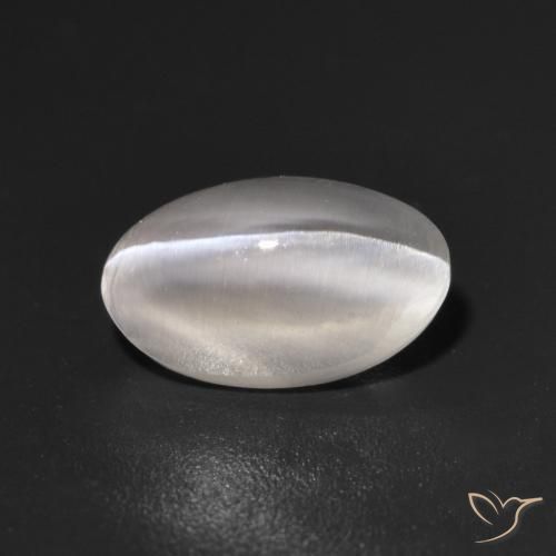 Sillimanite œil de chat Gris très clair naturelle ovale, 1.10 ct, Transparent