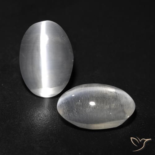 Shop natural 2.07ct Blanc clair Sillimanite œil de chat gems, ovale, from Madagascar at GemSelect. In stock, global shipping!