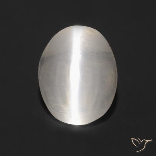 Sillimanite œil de chat Gris très clair naturelle ovale, 1.08 ct, Transparent