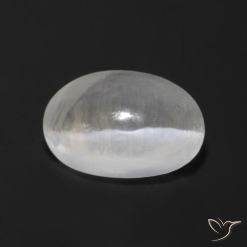 Sillimanite œil de chat Gris très clair naturelle ovale, 1.23 ct, Transparent