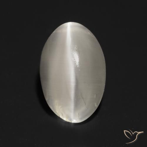 Sillimanite œil de chat Gris très clair naturelle ovale, 1.03 ct, Transparent