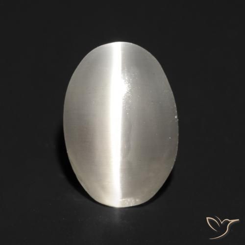 Sillimanite œil de chat Gris très clair naturelle ovale, 1.00 ct, Translucide