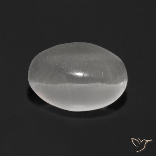 Sillimanite œil de chat Gris très clair naturelle ovale, 1.25 ct, Transparent