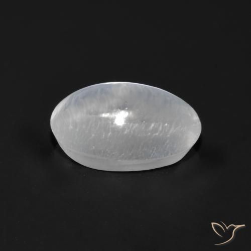 Sillimanite œil de chat Blanc clair naturelle ovale, 1.04 ct, Transparent