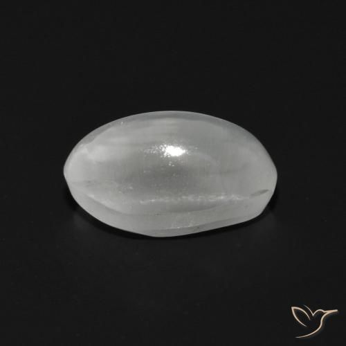 Sillimanite œil de chat Blanc naturelle ovale, 1.15 ct, Transparent