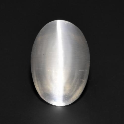 Sillimanite cat's eye gris naturelle coupe ovale, 1,09 ct, transparent