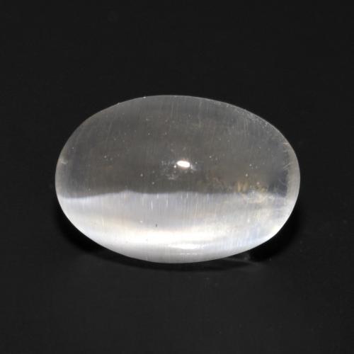 Sillimanite cat's eye gris naturelle coupe ovale, 1,09 ct, transparent