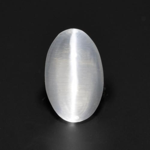 Sillimanite œil de chat Blanc translucide naturelle Coupe ovale, 0.81 ct, Transparent