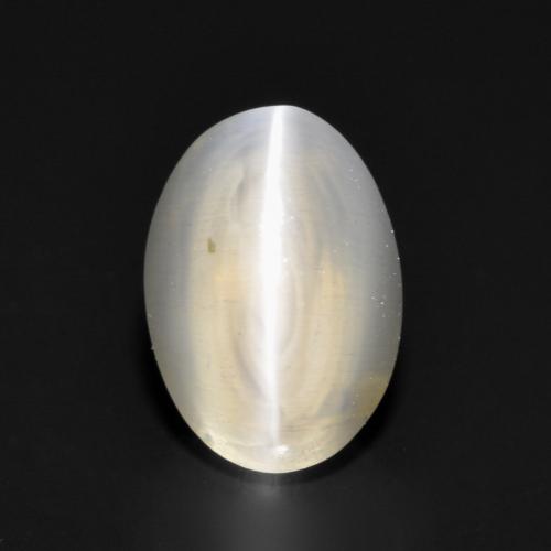 Sillimanite cat's eye gris naturelle coupe ovale, 1,17 ct, transparent