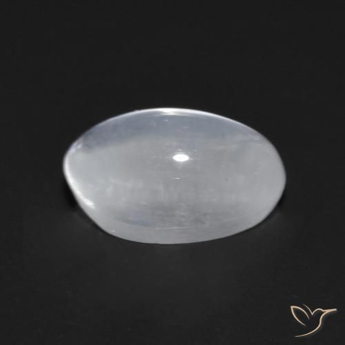 Sillimanite œil de chat Blanc translucide naturelle ovale, 0.98 ct, Transparent
