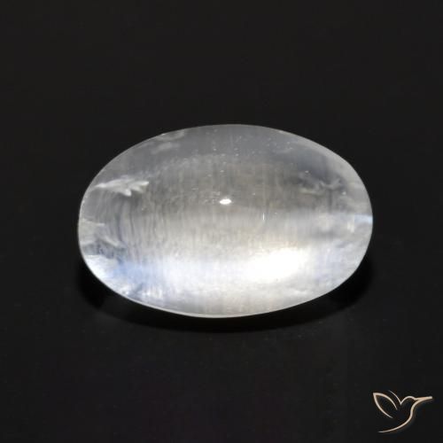 Sillimanite œil de chat Blanc clair naturelle ovale, 0.92 ct, Transparent