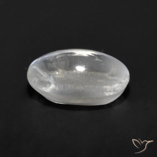Sillimanite œil de chat Blanc clair naturelle ovale, 0.92 ct, Transparent