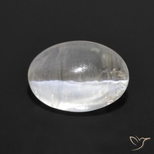 Sillimanite œil de chat Gris très clair naturelle ovale, 1.28 ct, Transparent
