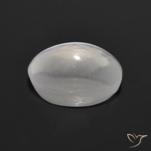 Sillimanite œil de chat Blanc clair naturelle ovale, 1.40 ct, Transparent