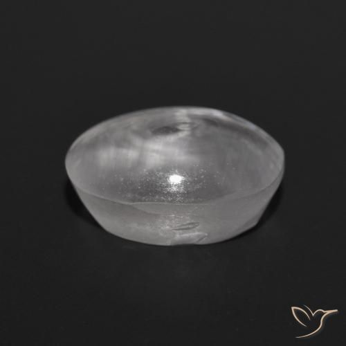 Sillimanite œil de chat Blanc clair naturelle ovale, 1.39 ct, Transparent