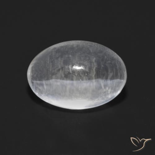 1.49ct Naturel Blanc clair Sillimanite œil de chat, ovale, Transparent