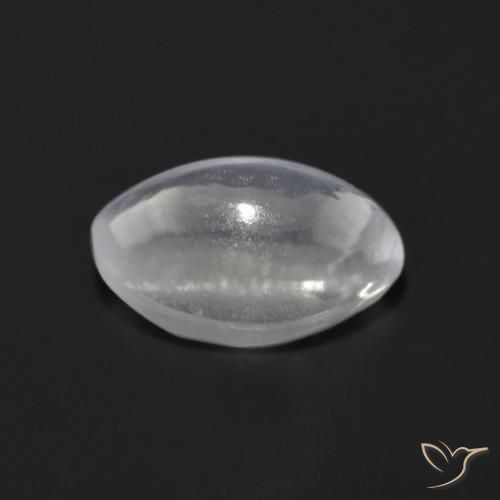 Sillimanite œil de chat Blanc clair naturelle ovale, 1.49 ct, Transparent