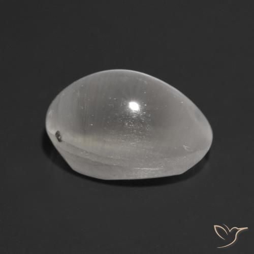 Sillimanite œil de chat Gris très clair naturelle ovale, 1.34 ct, Transparent