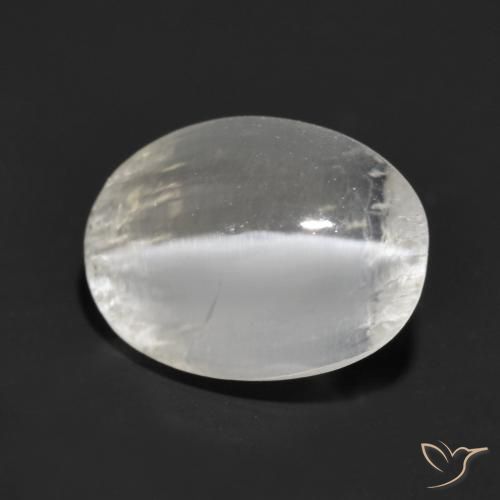 Sillimanite œil de chat Gris très clair naturelle ovale, 1.47 ct, Transparent