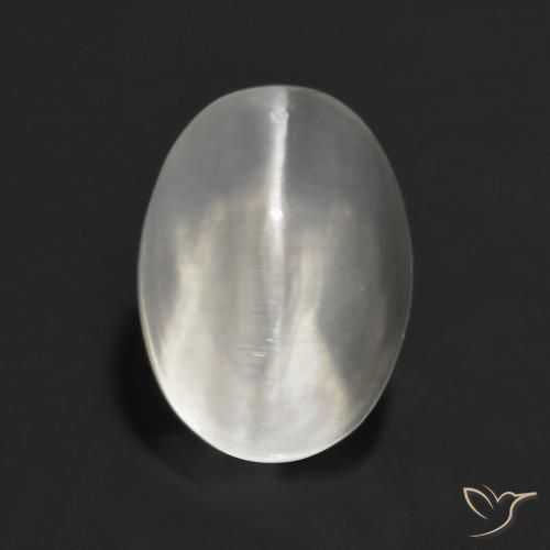 Sillimanite œil de chat Gris très clair naturelle ovale, 1.60 ct, Transparent