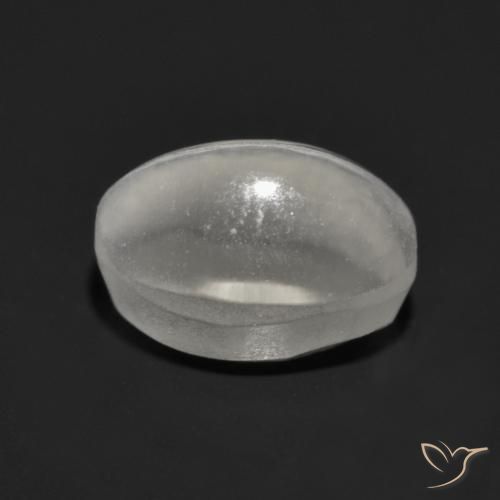 Sillimanite œil de chat Gris très clair naturelle ovale, 1.60 ct, Transparent
