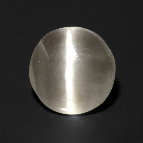 Sillimanite œil de chat Gris très clair naturelle Coupe roude, 1.06 ct, Transparent