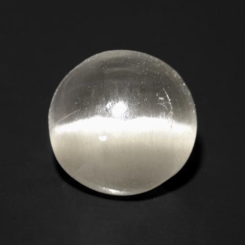 Sillimanite œil de chat Gris très clair naturelle Coupe roude, 1.06 ct, Transparent