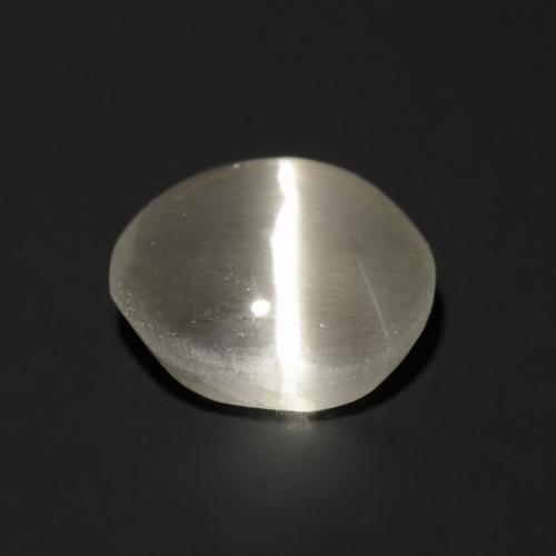 Sillimanite œil de chat Gris très clair naturelle Coupe roude, 1.06 ct, Transparent