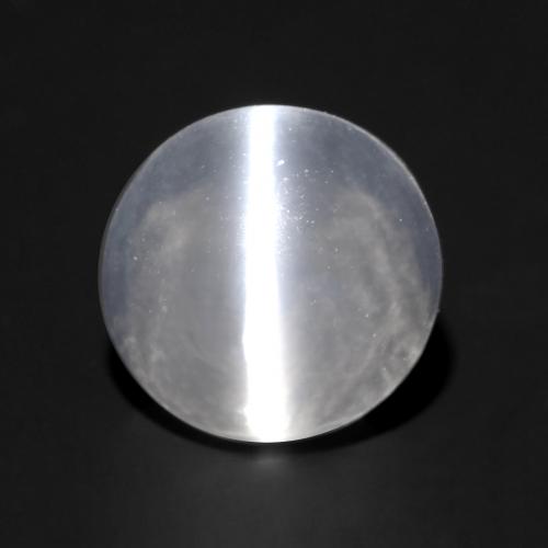 Sillimanite œil de chat Blanc translucide naturelle Coupe roude, 1.22 ct, Transparent