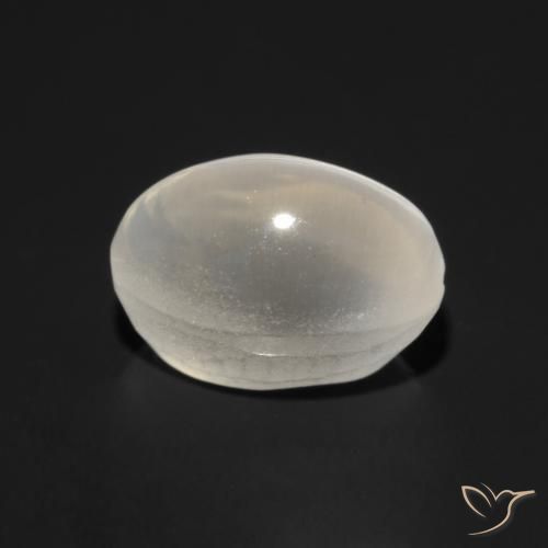Sillimanite œil de chat Blanc chaud naturelle ovale, 1.43 ct, Transparent