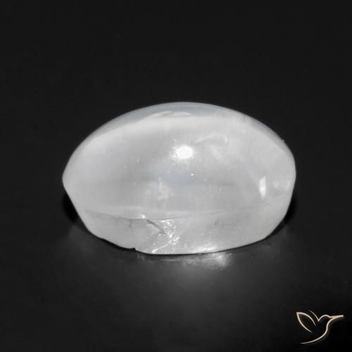 Sillimanite œil de chat Blanc naturelle ovale, 1.53 ct, Transparent