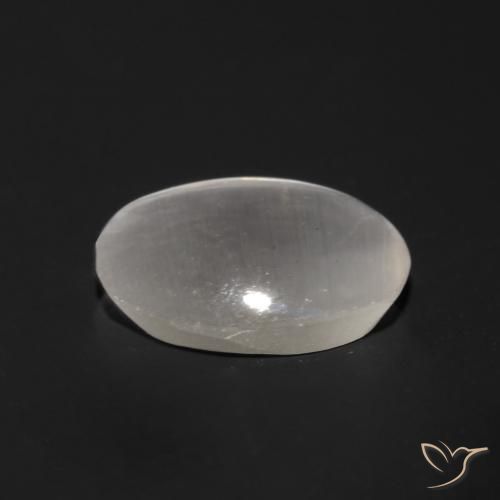 Sillimanite œil de chat Gris très clair naturelle ovale, 0.96 ct, Transparent