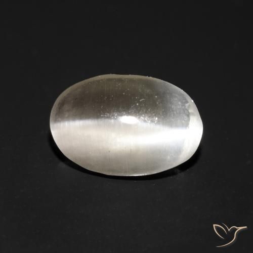 Sillimanite œil de chat Gris très clair naturelle ovale, 1.05 ct, Transparent