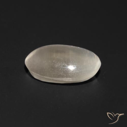 Sillimanite œil de chat Gris très clair naturelle ovale, 1.05 ct, Transparent
