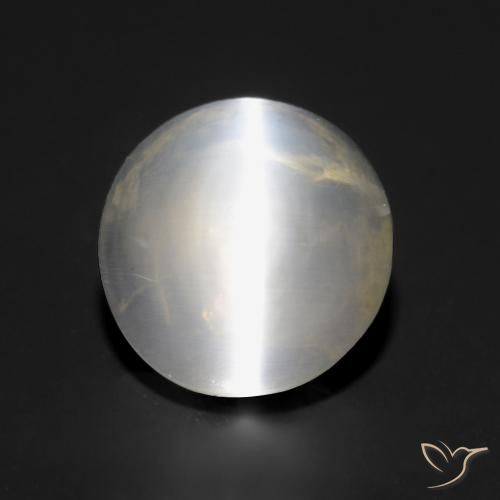 1.57ct Naturel Blanc chaud Sillimanite œil de chat, Tour, Transparent