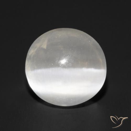 Sillimanite œil de chat Blanc chaud naturelle Tour, 1.57 ct, Transparent