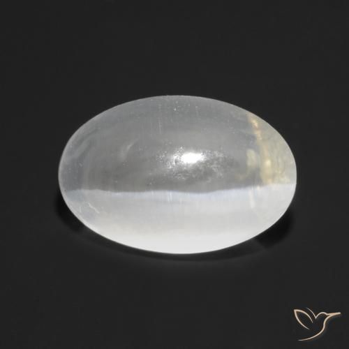 1.27ct Naturel Blanc translucide Sillimanite œil de chat, ovale, Transparent