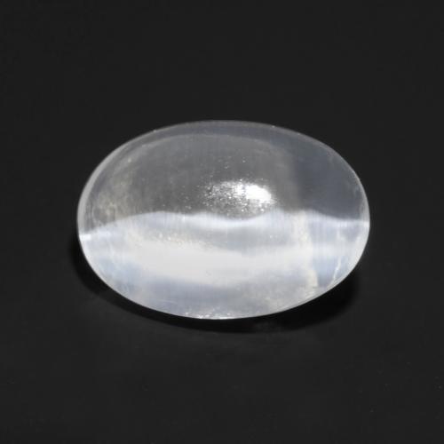 Sillimanite cat's eye blanc naturelle coupe ovale, 0,80 ct, transparent