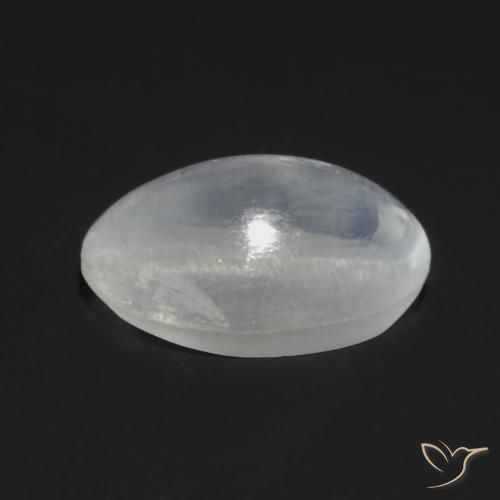 Sillimanite œil de chat Blanc translucide naturelle ovale, 1.02 ct, Transparent