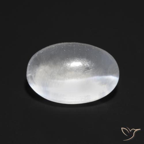 1.04ct Naturel Blanc translucide Sillimanite œil de chat, ovale, Transparent
