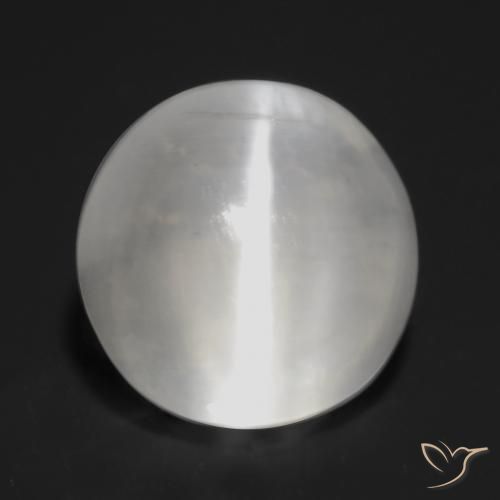 Sillimanite œil de chat Blanc translucide naturelle Tour, 1.32 ct, Transparent