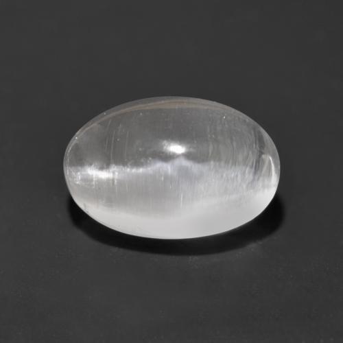 Sillimanite œil de chat Blanc clair naturelle Coupe ovale, 1.23 ct, Transparent