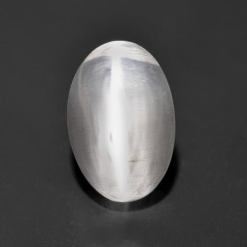 Sillimanite œil de chat Blanc clair naturelle Coupe ovale, 1.23 ct, Transparent