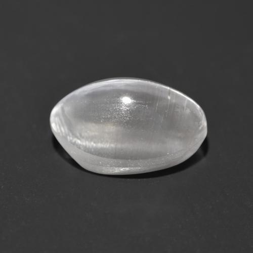 Sillimanite œil de chat Blanc clair naturelle Coupe ovale, 1.23 ct, Transparent