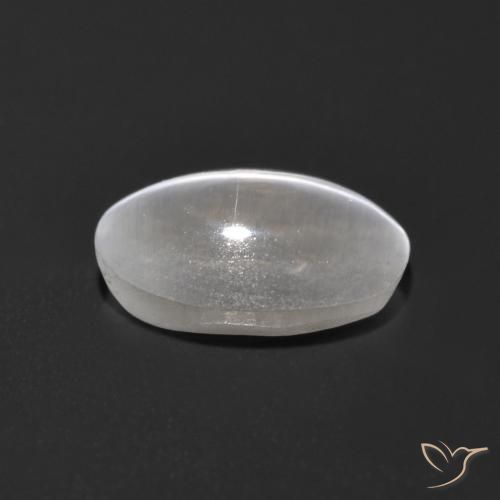 Sillimanite œil de chat Blanc clair naturelle ovale, 1.13 ct, Transparent
