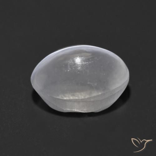Sillimanite œil de chat Blanc naturelle ovale, 1.37 ct, Transparent
