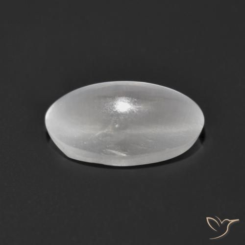 Sillimanite œil de chat Gris très clair naturelle ovale, 1.34 ct, Transparent