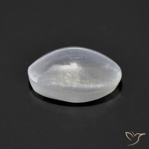 Sillimanite œil de chat Blanc clair naturelle ovale, 1.25 ct, Transparent