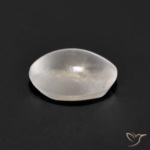Sillimanite œil de chat Gris très clair naturelle ovale, 0.96 ct, Transparent
