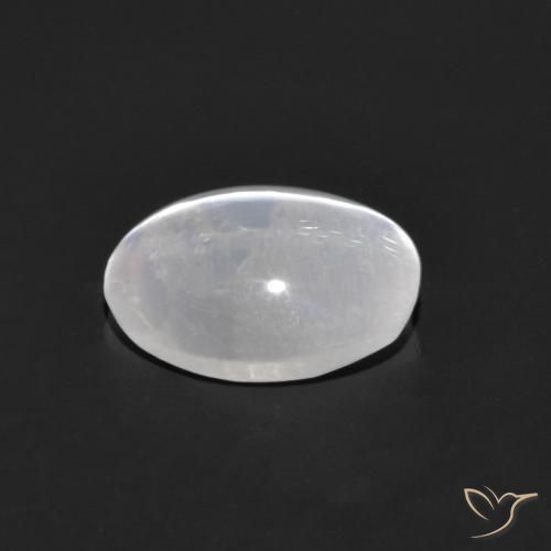 Sillimanite œil de chat Blanc clair naturelle ovale, 0.83 ct, Transparent